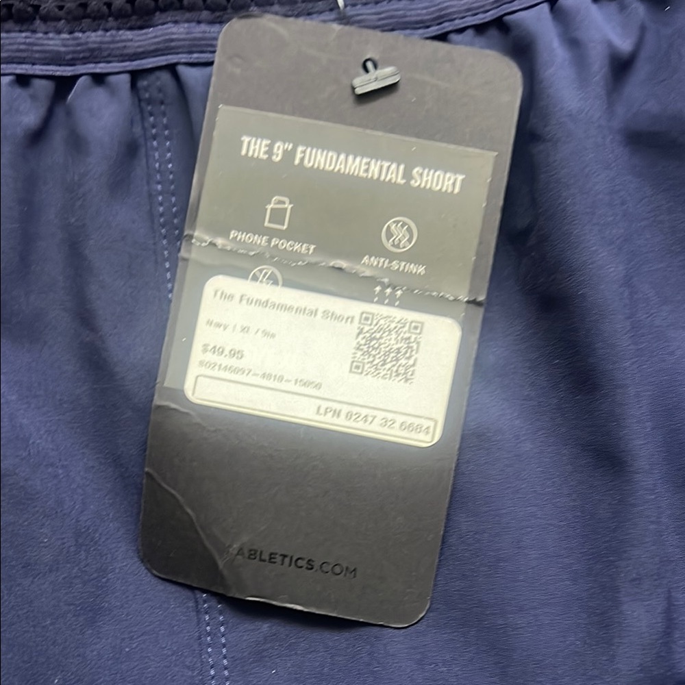 Fabletics 9’ Fundamental Navy Athletic Shorts